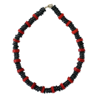 Recycled beaded necklace