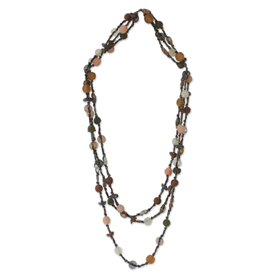 Modern Recycled Glass Beaded Necklace