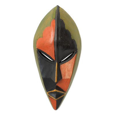 Ghanaian African Mask in Bright Colors