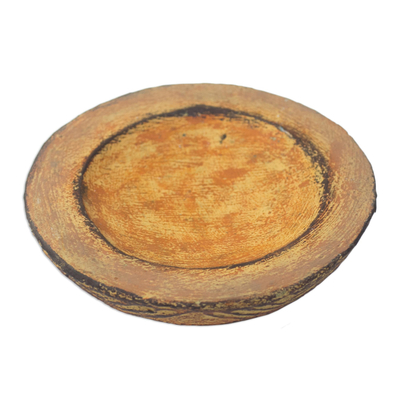 Hand Crafted Aged Ceramic Catchall For Decorative Use Only