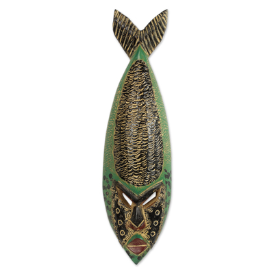 Handcrafted Fish Theme African Mask