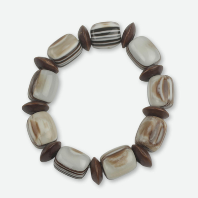 African Fair Trade Jewelry Recycled and Wood Bracelet