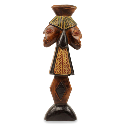 African Yoruba Storm Deity Wood Sculpture Carved by Hand