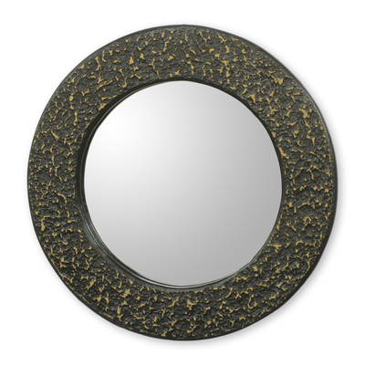 Artisan Crafted Wall Mirror in Black