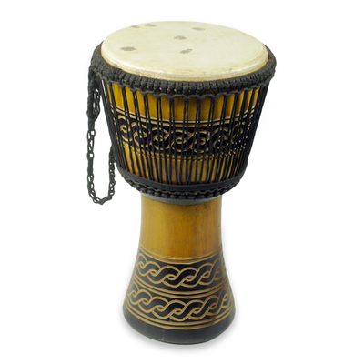 Adinkra Theme Authentic African Djembe Handcrafted Drum