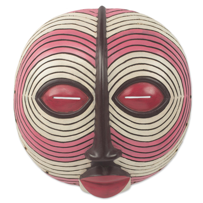 African Dance Spirit Wall Mask Artisan Crafted Wood Art