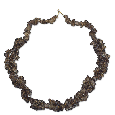 Brown Agate Beaded Necklace from West Africa