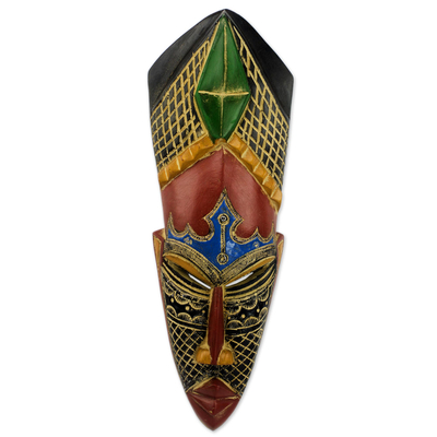 Hand Carved African Rubberwood Mask from Ghana