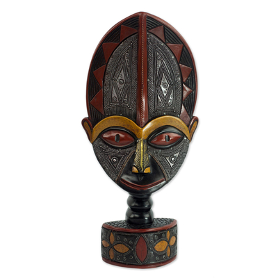 Hand Carved West African Sese Wood Tabletop Sculpture