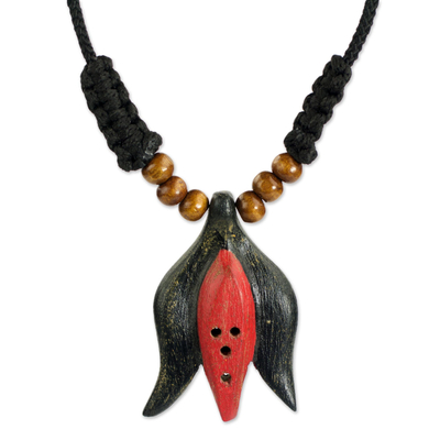 Ethnic Style Abstract Elephant Hand Carved Wood Necklace