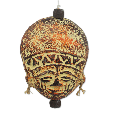 Artisan Crafted Ceramic and Raffia Ornament from Ghana