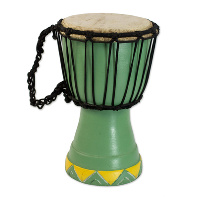 West African Hand Carved Wood Mini Djembe Goblet Drum