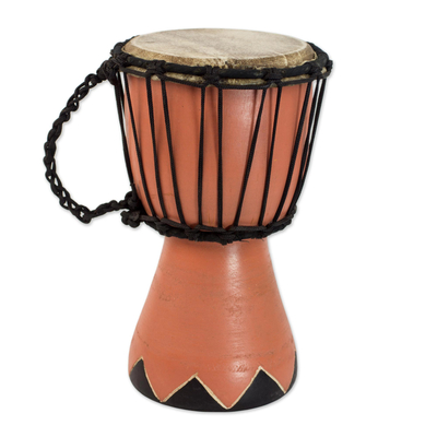 Artisan Crafted West African Mini Djembe Brown Drum