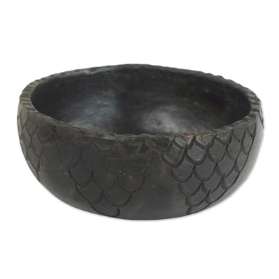 Wood-Fired Handcrafted Decorative Ceramic Bowl from Ghana