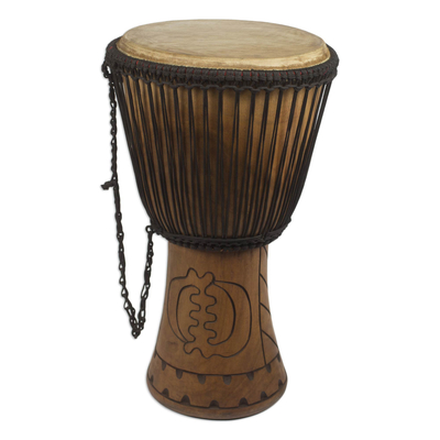 Wood djembe drum