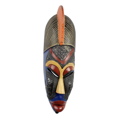 Ghanaian Hand Carved African Sese Wood Freedom Mask