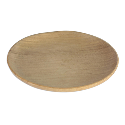 Avodire Wood Decorative Plate from Ghana