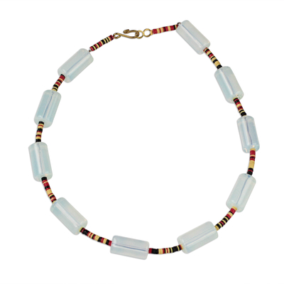 Recycled Glass and Plastic Beaded Necklace from Ghana