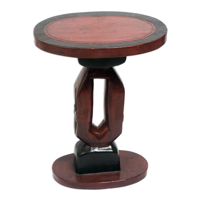 Handmade Cedar Wood Accent Table from Ghana