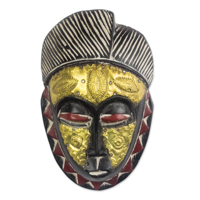 African Wood Baule-Inspired Mask from Ghana