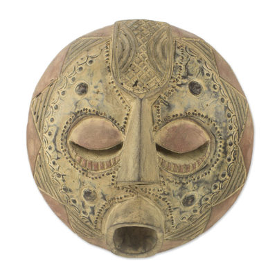 Akan Wood Mask from Ghanaian Artisan