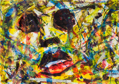 Colorful Expressionist Portrait Painting from Nigeria