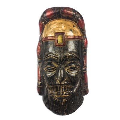 African Wood Mask of a Roman Priest from Ghana