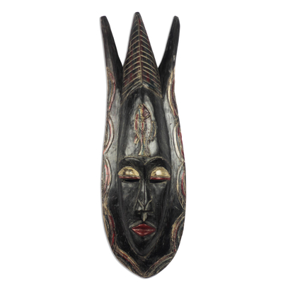 Fish-Themed African Wood Mask from Ghana