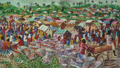 Colorful Impressionist Market Scene Painting (2018)