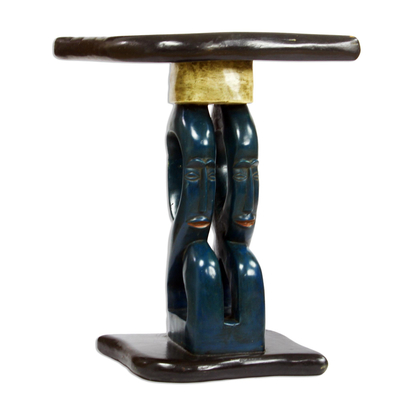 Family-Themed Wood Accent Table from Ghana