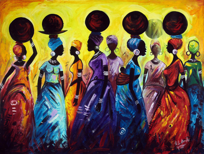 Colorful Expressionist Painting of African Women (2019)