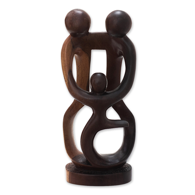 Handmade Ebony Wood Statuette from West Africa