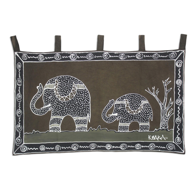 Artisan Crafted Wall Hanging with Elephant Motif