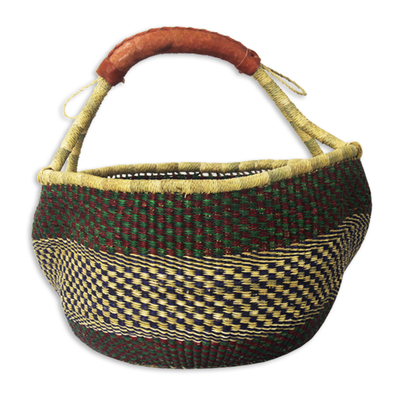 Hand Woven Multicolored Shopping Basket