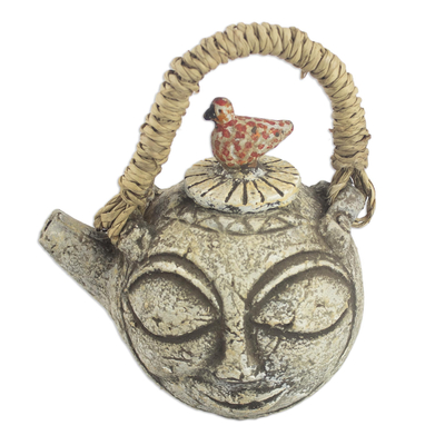 Handmade Decorative Ceramic Bird Teapot from Africa