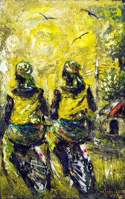 Acrylic Figure Painting on Canvas from Africa