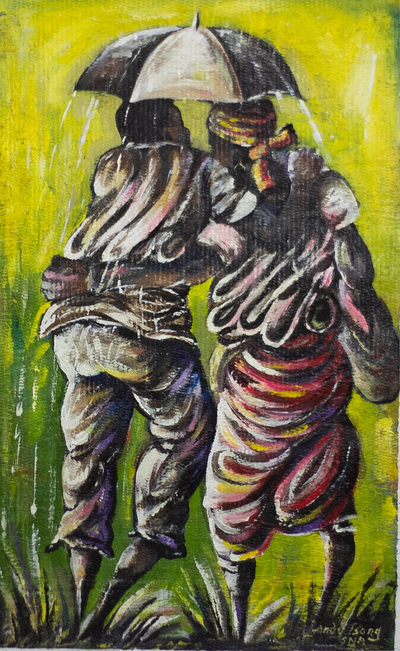 Acrylic Figure Painting on Canvas from Africa