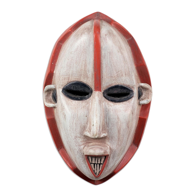 Hand Carved Sese Wood Mask from Ghana