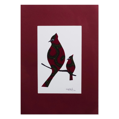 Acrylic Bird Painting on Cardstock