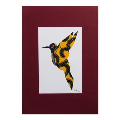 Acrylic Hummingbird Painting on Cardstock