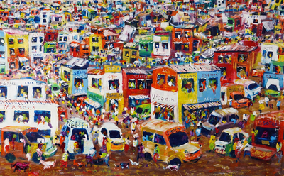 Marketplace Acrylic Painting on Canvas (2021)