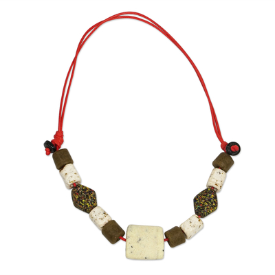 Handmade Recycled Glass Beaded Necklace