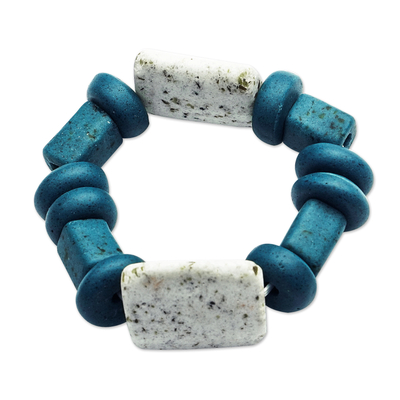 Chunky Recycled Glass Beaded Bracelet