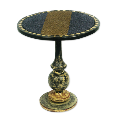 Sese Wood and Brass Plated Accent Table