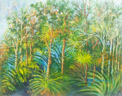 Acrylic Forest Scenery Painting on Canvas
