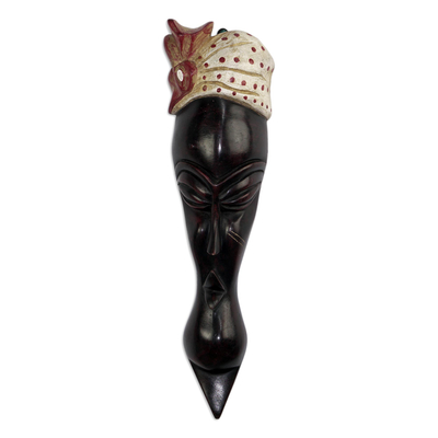 Hand Carved Sese Wood Mask from Ghana