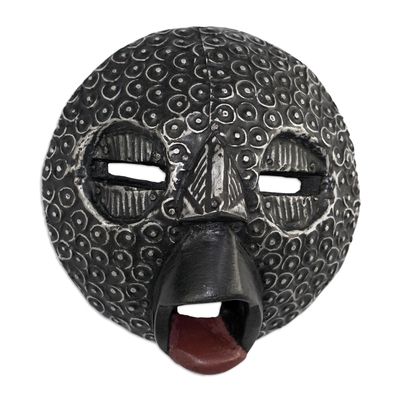 Aluminum-Plated African Sese Wood Mask