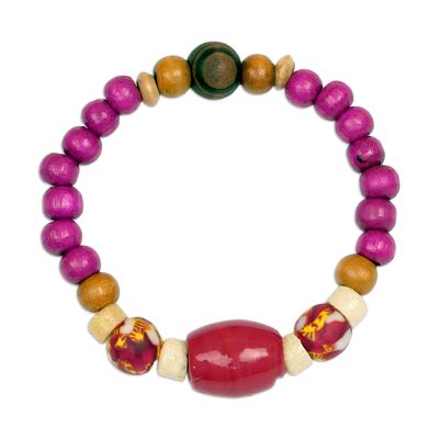 Eco-Friendly Glass Beaded Stretch Bracelet