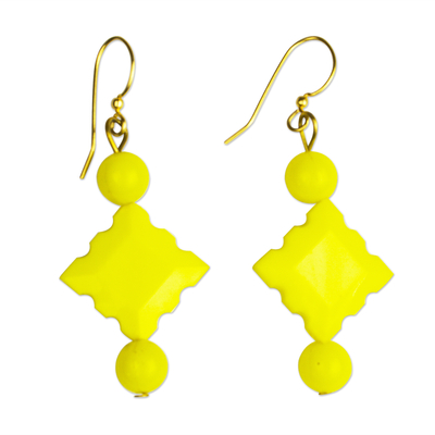 Eco-Friendly Beaded Dangle Earrings from Ghana