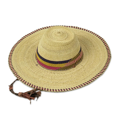 Woven Raffia Sun Hat from West Africa